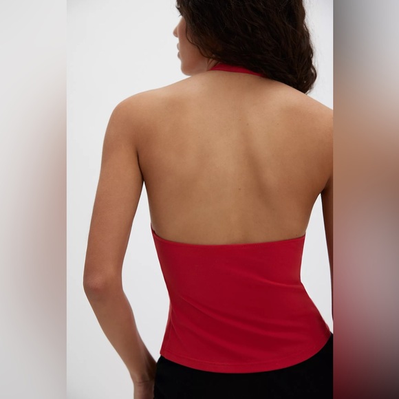 Intimately FREE PEOPLE Still Here Cami Halter Top Small Red Seamless Y2K Retro - Picture 5 of 10